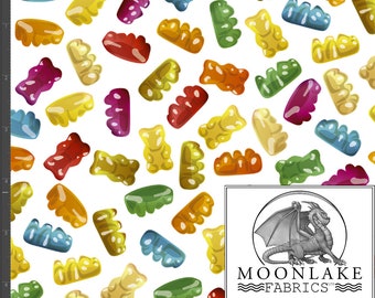 Gummy Bears 100% Cotton 130gsm Sewing Fabric -Size: 111.39cm wide (44 inches)