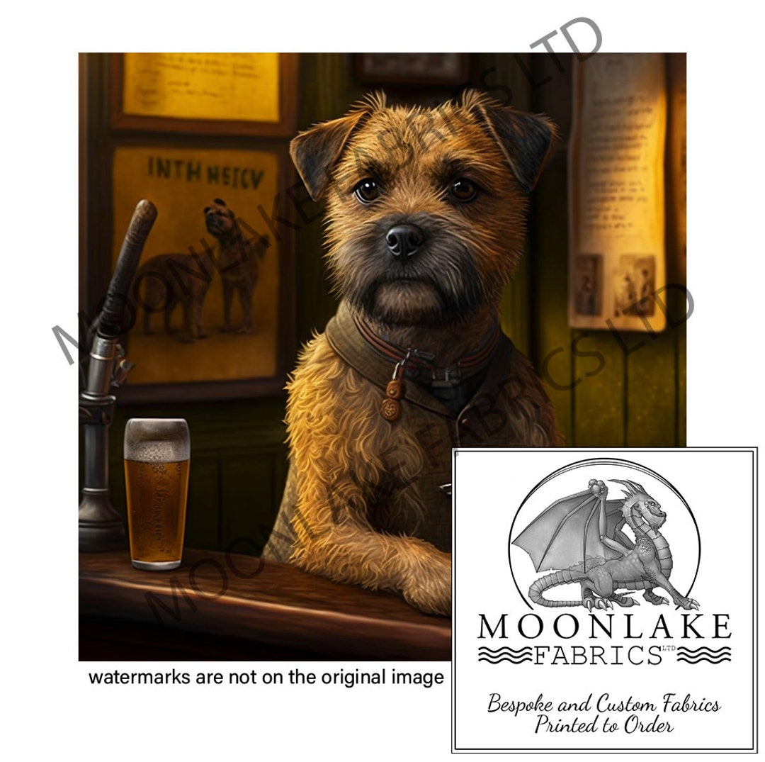 Pub Sign Border R Border Terrier the Pub Landlord 100% Natural Cotton or 290gsm Thick ...