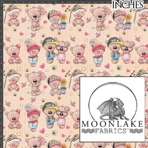 Beary Cute Teddyberen 100% Kwaliteit Katoen Poplin Stof * Exclusief *