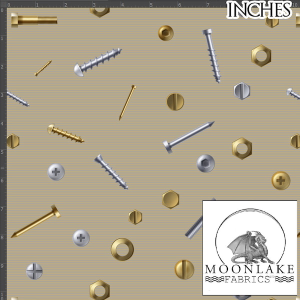 Nuts Bolts Fabric Etsy