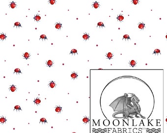 Lady Bird and Polka Dots Repeat  100% Cotton 130gsm Poplin