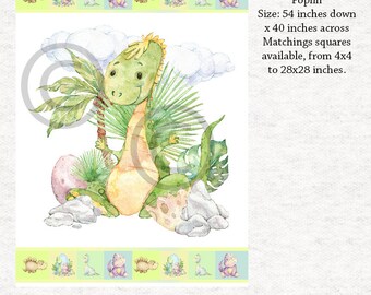 Dinosaur Babies Fun Nursery Fabric, in various sizes.. Fabric 100% Cotton 130gsm Poplin