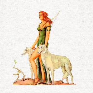 Goddess  Huntress Fabric |  Fabric Craft Panels in 100% Cotton or Polyester