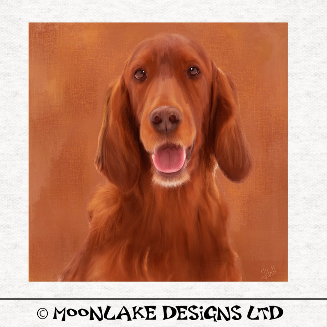 Paneles de tela de perro Setter rojo pintados al óleo, 100 % algodón o  poliéster. - Etsy México, image size:1080x1080