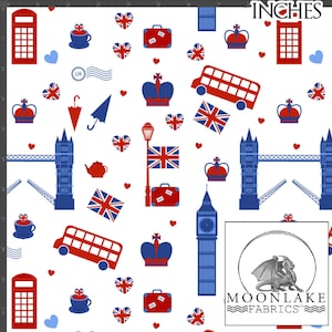 Quintessentially British UK Celebration 100% Quality Cotton Poplin Fabric *Exclusive* jubilee