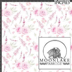 Pink Rose and Floral Fabric 100% Cotton 130gsm Poplin - *Exclusive*
