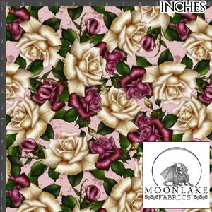 Antique Rose Fabric 100% Quality Cotton Poplin Fabric *exclusive*