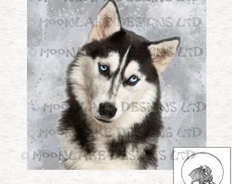 Panele z tkaniny Husky Dog do rękodzieła wykonane w 100% z bawełny lub poliestru