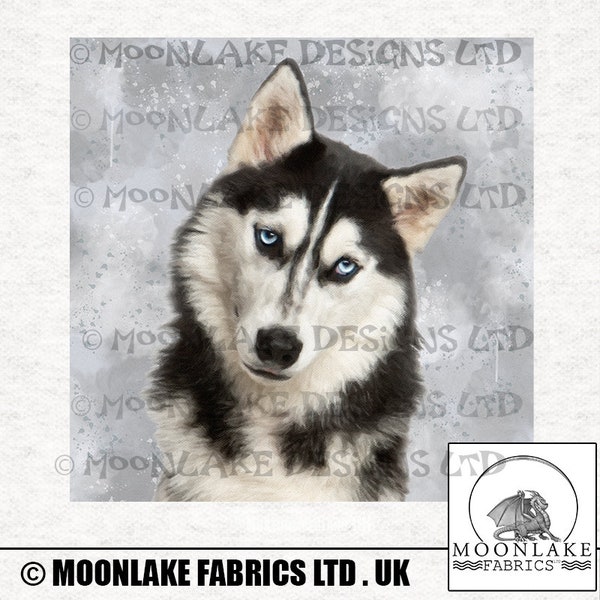 Husky Dog Fabric Craft Panels in 100% Cotton or Polyester