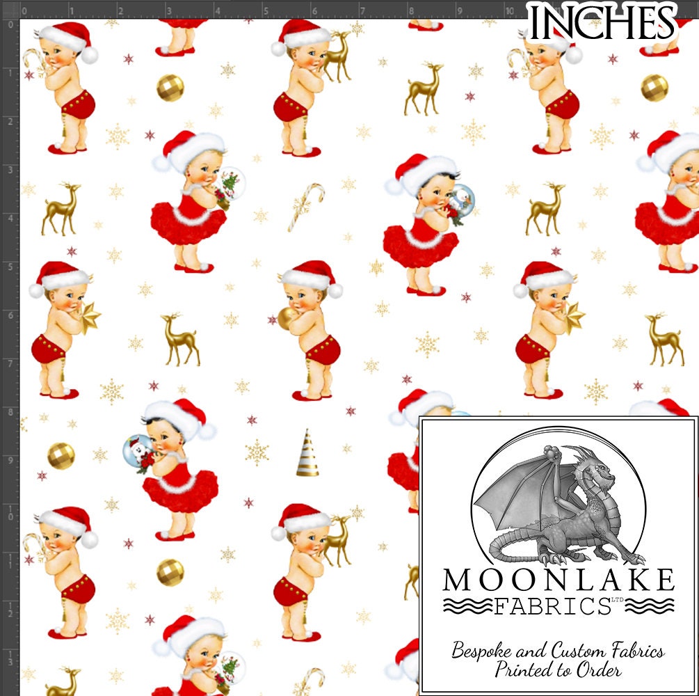 Tissu De Noël Primitif 100% Coton - Vente Au 1/2 Yard (environ 18 X 44 Pouces) - Neuf