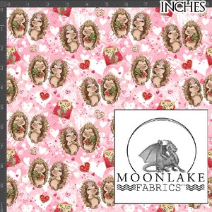 Valentine Loving Hedgehogs Repeat Pattern 100% Quality Cotton Fabric Size: 111.39cm wide (44 inches)