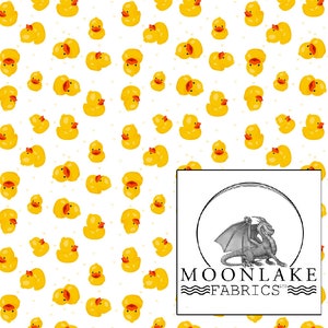 Duck, Rubber Ducky 3D Style Repeat 100% Cotton 130gsm Poplin - 4 colour options - Size: 111.39cm wide (44 inches)