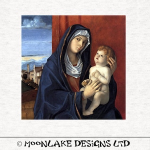 vintage Vierge Marie Avec Jésus, Religieux, La Madone, Tissu d’Art.  Panneaux d’artisanat en tissu 100% coton ou polyester