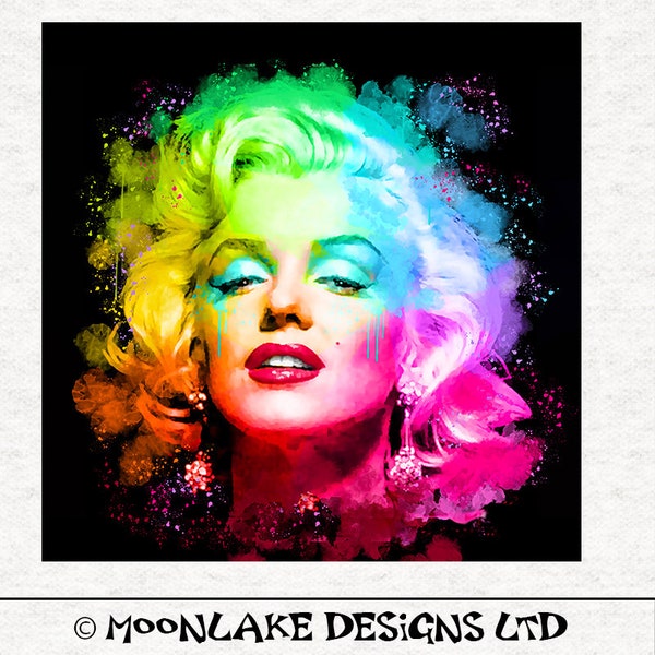 Marilyn Monroe watercolor grunge and 100% Light Quality Cotton 230gsm or Thick Soft 290gsm Polyester