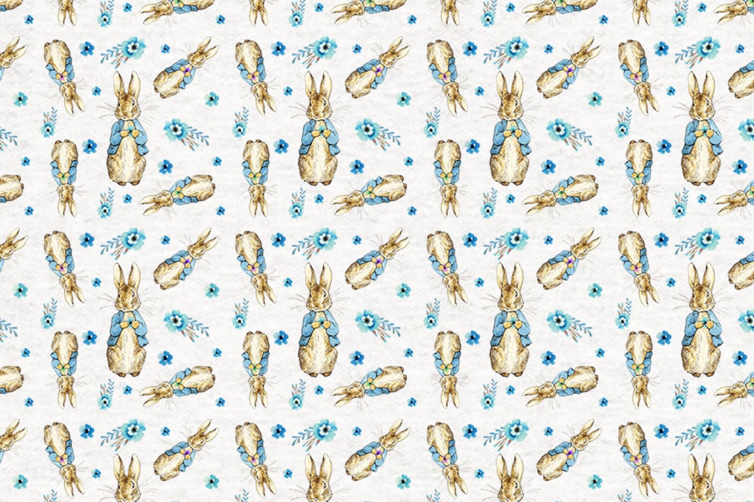 Peter Rabbit Blue Cornflower Sheeths Pattern Repeating Etsy