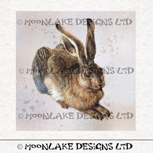 Vintage Wild Hase, Stoff Handwerk Panels in 100 % Baumwolle oder Polyester