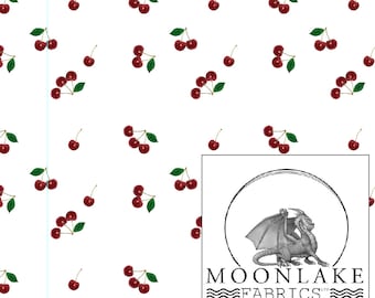 Summer Cherry,  Repeat Fabric 100% Cotton 130gsm - Size: 111.39cm wide (44 inches)
