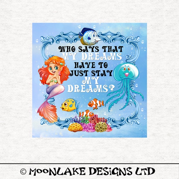 The Little Mermaid  Fabric Panel, ,  Fabric Panel | Sewing | Craft | Printed Fabric Panels.