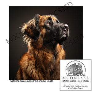 Leonberger Dog 100% Natural Cotton or 290gsm thick soft Polyester Fabric Panel Squares