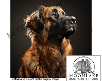 Leonberger hond 100% natuurlijk katoen of 290 gsm dik zachte polyester stof paneelvierkanten