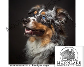 Australian Shepherd links 100% natuurlijk katoen of 290 gsm dikke zachte polyester stof paneelvierkanten