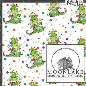 Dragon's Cartoon Dragon Repeat Fabric 100% Cotton 130gsm Poplin