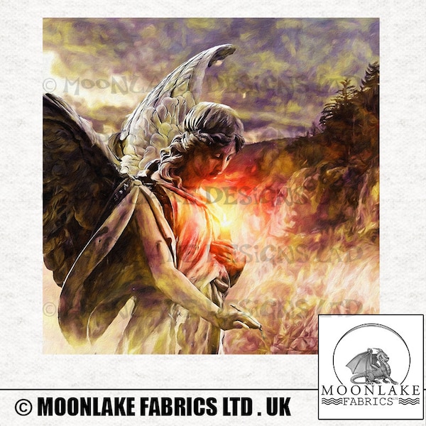 Angel Of Hope Fabric Craft Panel Square in 100% Cotton or Polyester - Original Oil Painting