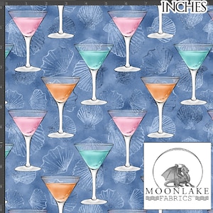 Summer Cocktails Fashion Fabric 100% Quality Cotton  Fabric Size: 111.39cm wide (44 inches)