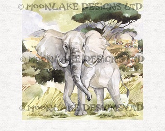 エレファントサバンナファブリックパネル：室内装飾と壁アート - Etsy 日本