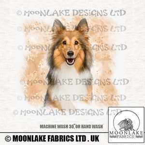 Shetland Sheepdog Watercolor  100% Cotton or Polyester Craft Sewing Fabric *exclusive* Sheltie