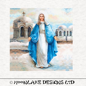 Vierge Marie, Religieux, La Vierge, Tissu artistique.  Panneaux décoratifs en tissu 100 % coton ou polyester