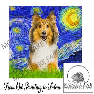 Shetland Sheepdog Starry Night 100% Light Quality Cotton 230gsm or Thick Soft 290gsm Polyester