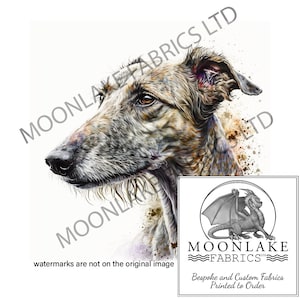 Lurcher Colourful  100% Natural Cotton or 290gsm thick soft Polyester Fabric Panel Squares
