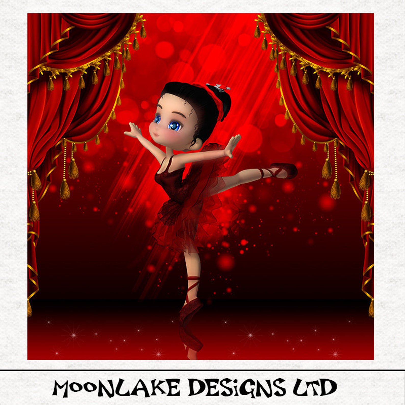 ballet dancer, the red shoes. fabric panel | | sewing | craft | printed fabric panels