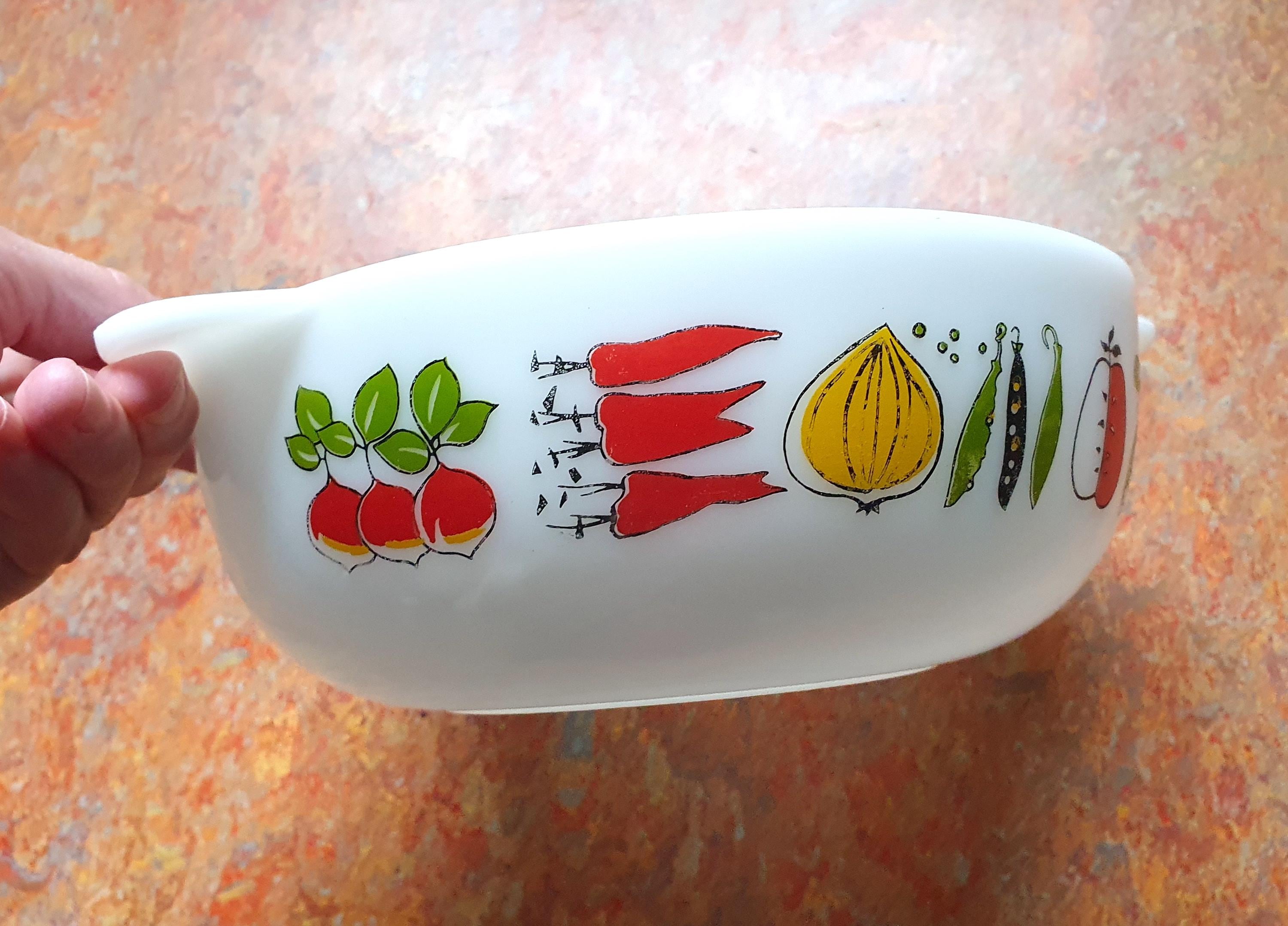 Pyrex Dish, Harvest Vegetable Design, Some WEAR to Pattern, Vintage ...