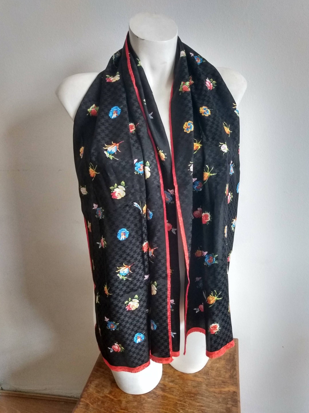 Vintage Designer Silk Scarf by Albert Nipon, American Fashion Designer