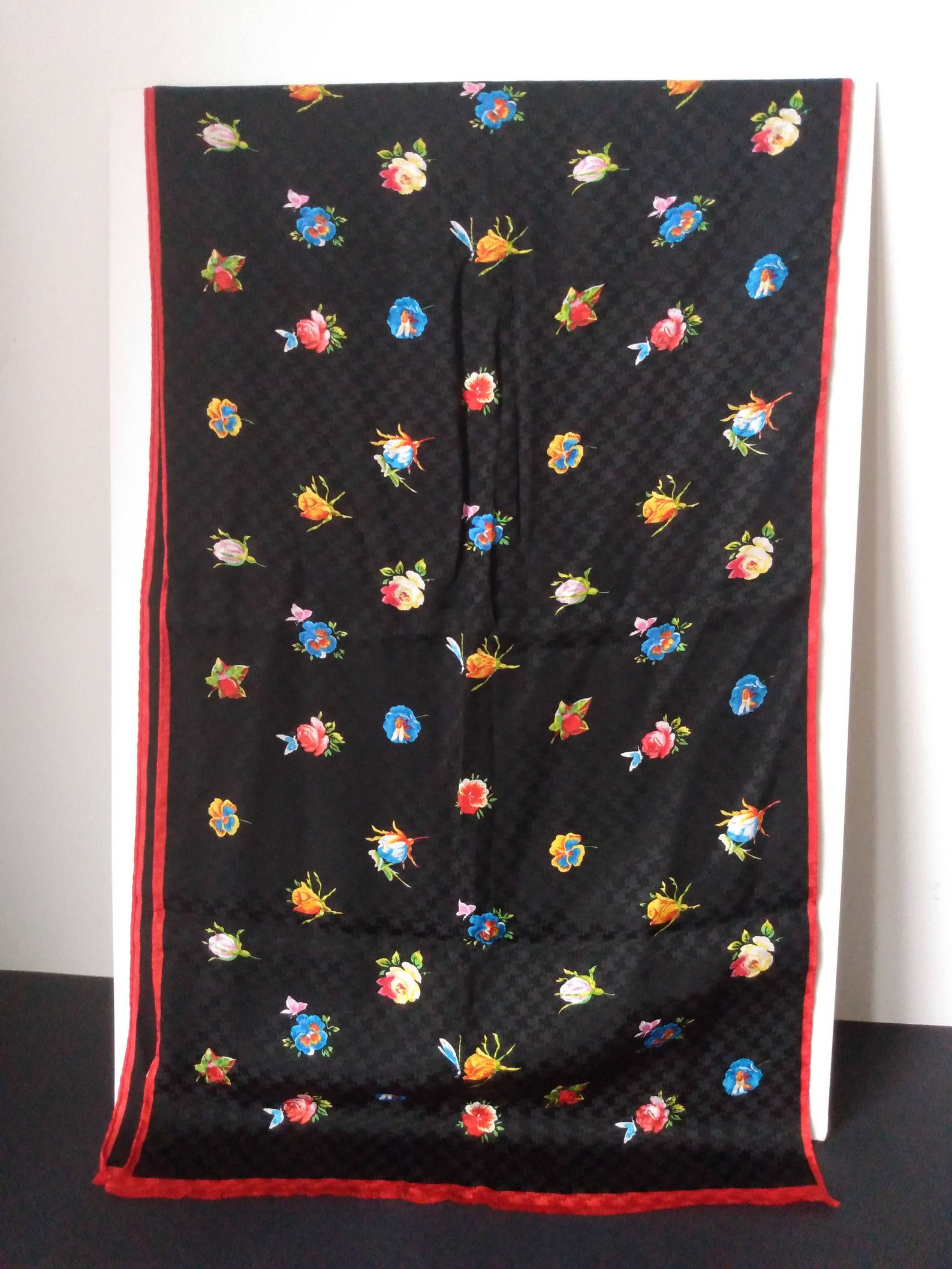 Vintage Designer Silk Scarf by Albert Nipon, American Fashion Designer