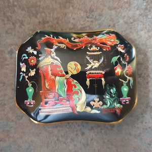 Boîte à musique russe LID ONLY, Song of the Nightingale, Franklin Mint, porcelaine, couvercle de remplacement, en forme de coeur, collection de boîtes à musique des années 1980