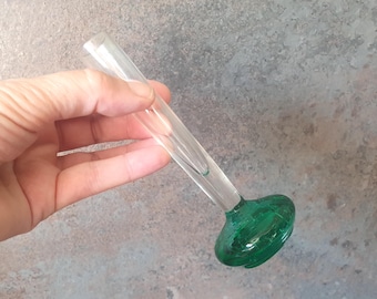 Vintage bud vase, controlled bubble base, gorgeous green, approx 13cm tall (5"), mid century, retro home 1950s 1960s, gift idea, flowers