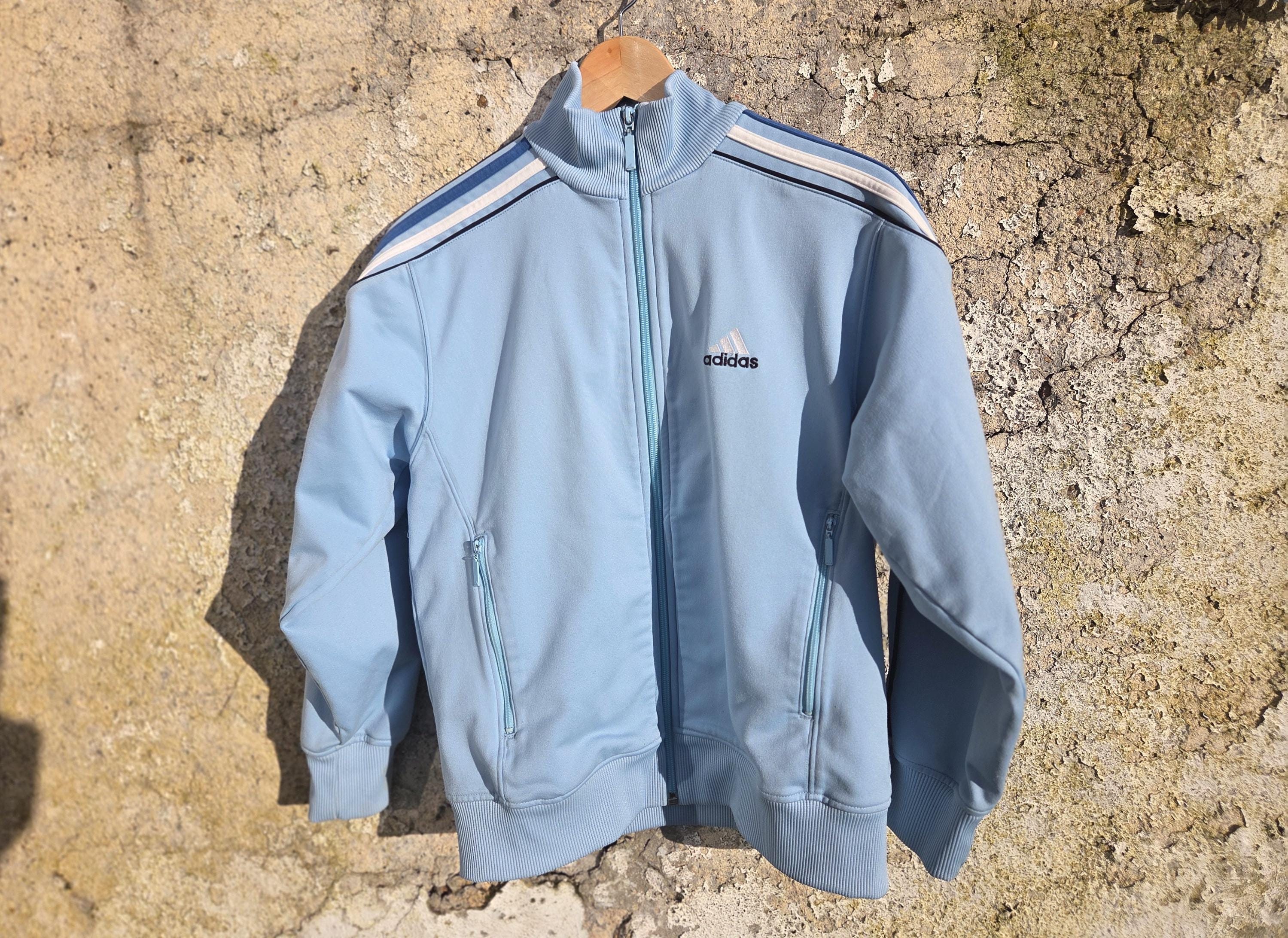 Vintage Adidas Light Blue Tracksuit Jacket - Etsy UK
