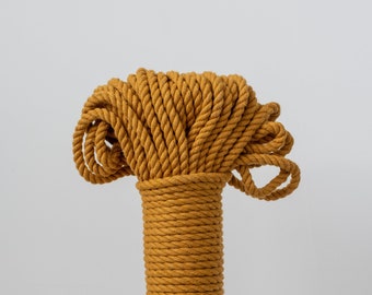 5MM / Macrame Rope / Mustard / 100 Feet / 30 Meter / Twisted cotton rope / 3 Ply