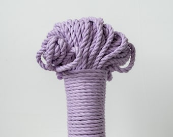 5MM / Macrame Rope / Lilac / 100 Feet / 30 Meter / Twisted cotton rope / 3 Ply