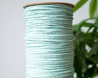 Macrame rope / Mint / 5MM / Twisted Cotton Rope / 3 Strand / 1000 Feet / 3.2KG