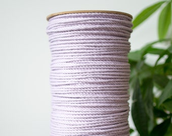 Macrame rope / Lavender / 5MM / Twisted Cotton Rope / 3 Strand / 1000 Feet / 3.2KG