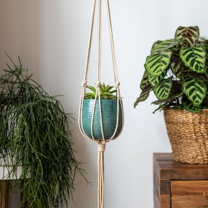 Minimalist Macrame Plant Hanger 40" (100cm) long