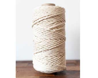 5MM Macrame Rope Mocha 100 Feet 30 Meter Twisted cotton rope 3 Ply