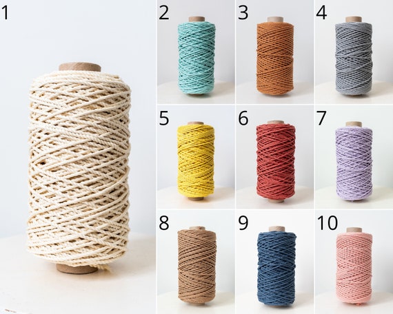 5MM Macrame Rope Mocha 100 Feet 30 Meter Twisted cotton rope 3 Ply