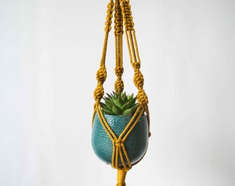 Mustard Macrame Plant Hanger 40" (100cm) Long