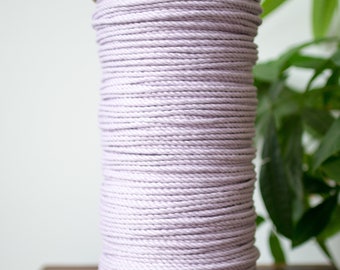 Macrame rope / Lavender / 5MM / Twisted Cotton Rope / 3 Strand / 1000 Feet / 3.2KG