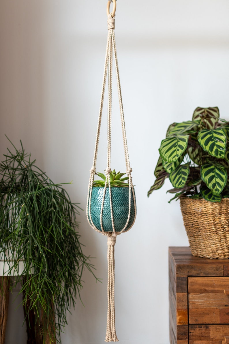 Minimalist Macrame Plant Hanger 40 100cm long image 1